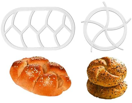 Brötchenstempel Set,2 PCS Brötchen Ausstecher Kunststoff Brotdrücker Werkzeuge DIY Teig Keks Presse Backen Semmelstempel für DIY Teig Keks Presse Brot Backen Zubehör