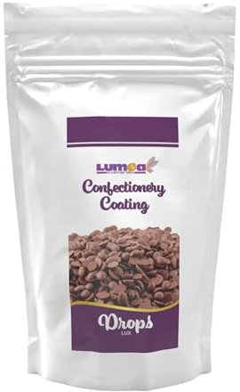 Dekozauber24 Kuvertüre Drops, braun, 750g, mit Vollmilchschokolade Geschmack, Deco Melts Chips mikrowellengeeignet, für Cake Pops, Torten, Kuchen, Drip oder Glasur