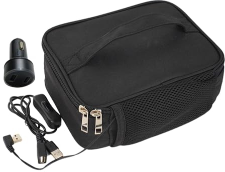Calentador de alimentos USB – Lonchera térmica térmica multiusos | Bolsas de almuerzo impermeables de tela Oxford con calefacción | Lonchera eléctrica para adultos, viajes, coche y hogar