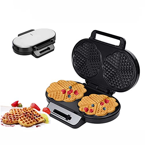 Heart Waffle Maker - Non-Stick, Electric Griddle Iron for 10 Heart-Shaped Waffles with Adjustable Browning Control, Easy to Use Kitchen Appliance