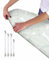 Ironing Board Cover - Universal Fit - 120 x 40cm + 4 pack Ironing Board Fitting Clips (Green Leafs)