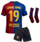 Qycksouth Ensemble Barcelone, maillot de football pour enfant, nouvelle saison, maillot à manches courtes, pour enfants, édition limitée, avec short (4-13 ans), Bleu #19 2025, 152
