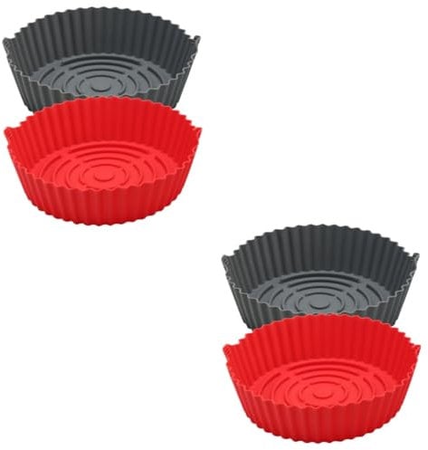 TOPBATHY 4pcs Silicone Pot for Home Baking Tray Liner Reusable Air Fryer Liner Non-Stick Kitchen Accessory