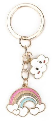 Tranbath Eleganter Schlüsselanhänger Aus Edelstahl Mit Buntem Regenbogen Design Und Weißem Wolken Anhänger, Das Perfekte Personalisierte Geschenk Für Frauen, Glücksbringer Zum Valentinstag, Für Paare