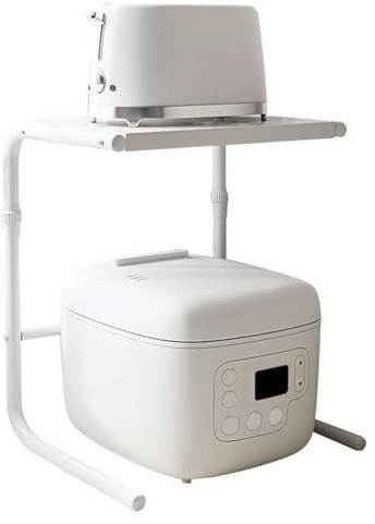 Estante Organizador para Olla Arrocera, Estante para Encimera con de Almacenamiento Multifuncional para Especias, para Horno de Microondas de Acero Al Carbono