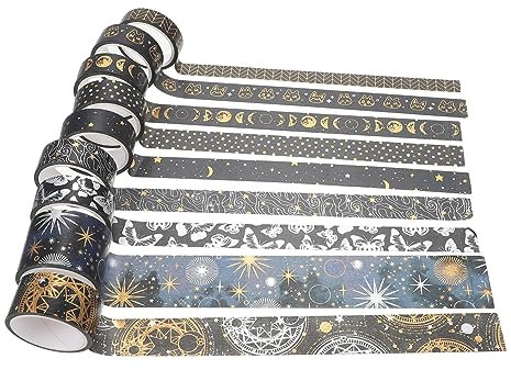 JEWEDECO 9rollen Scrapbook-klebebänder Diy-klebebänder Papierklebebänder Für Handkonto-zubehör Handabreißbar Lichtechte Muster Geeignet Für Tagebücher Broschüren Und Terminkalender