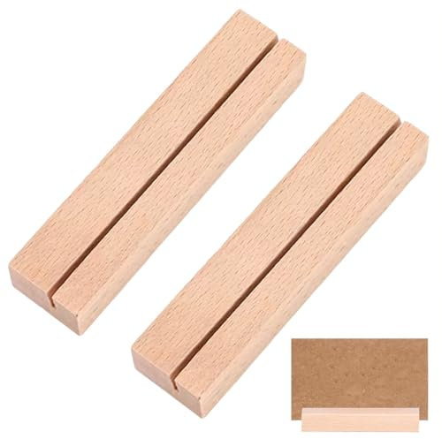 SGERUFZ 2 Porte-Photos en Bois, Support Photo Stable, Porte-Cartes en Bois, Comme c'est beau que tu existes (10,5×2,5×1,5 cm, fente de 2 mm)