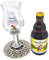 La Chouffe - Bicchiere da birra con supporto per bicicletta, calice magic gufo sul deragliatore per bicicletta, collezione unica