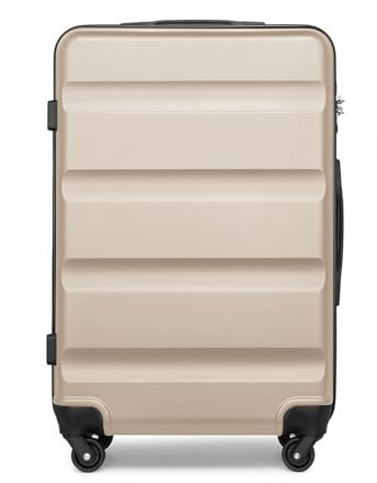 KONO Hartschalenkoffer Groß Koffer Reisekoffer 75cm Groß Leicht Hartschale Rollkoffer mit TSA Schloss und 4 Rollen, Koffer XL Grösse 75x51x28cm, 90Liter (Groß Koffer, Gold)