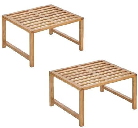 Yisen Küchenregal, Küchen-Organizer, Gewürzhalter, stapelbar, solid ASH Holz shelf organizer für Küche, für Badezimmer (2er Set)