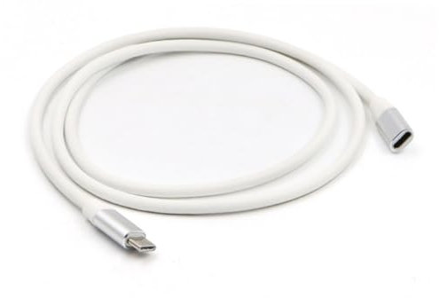 DOITOOL Coiled Usb c Male to Female Extender Cable Type c Fast Charger Cable Reversible Design Grey