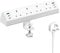 Desk Clamp Power Socket USB C Slots, 40W Total Fast Charging Station, 4 Way Desk Extension Lead with Switch, Desktop Power Strip 2M for Home Office, Fit 1.9 Tabletop Edge(White)