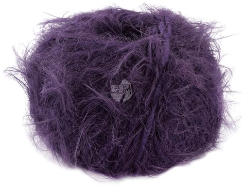 LANA GROSSA Basta| Garn im Fake Fur Look, locker verzwirnt, Franseneffekt& Merinofasern | Handstrickgarn, 50% Schurwolle & 50% Polyamid | 50g Wolle zum Stricken& Häkeln | 100m Garn FB 26