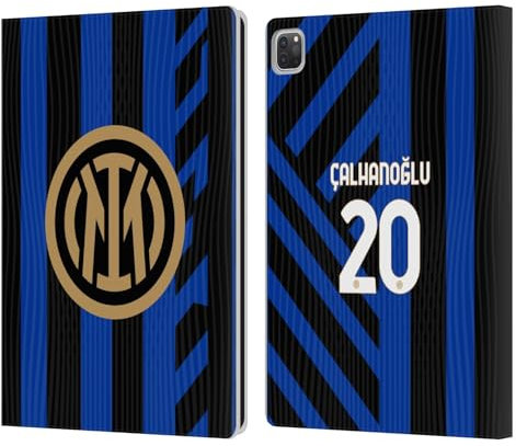 Head Case Designs Licenza Ufficiale Inter Milan Hakan Çalhanoglu 2024/25 Giocatori Home Kit Custodia Portafoglio in Pelle Compatibile con Apple iPad PRO 12.9 2020/2021/2022