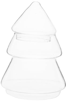 IMIKEYA Transparente Glas Weihnachtsbaum Süßigkeitenglas mit Dicht Schließendem Deckel Vielseitiger Aufbewahrungsbehälter für Kekse Pralinen und Kleine Haushaltsgegenstände Dekoratives
