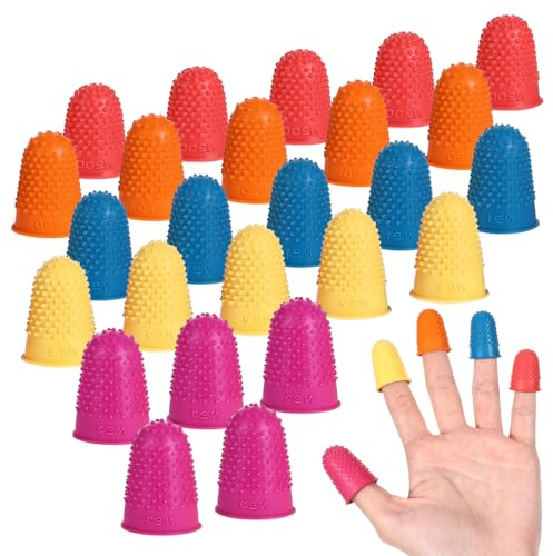 25pcs 5 Größe Gummi Fingerspitzen | Fingerhut Gummi | Silikon Fingerschutz | Fingerhut Silikon, für Büro, Handwerk