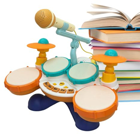 Boys Drum Set - Adjustable Portable Drum, Kids Musical Instruments, Boy Drums Set, Drums Instrument Toy, Interactive Music Learning, Children Boys Girls Preschool Play Travel | Home Classroom Birthday