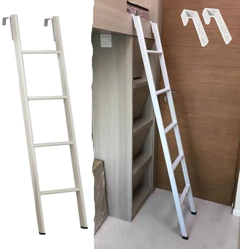 Hochbett Leiter Platzsparende Leiter Etagenbetten 2-Personen-Etagenbetten, Verstellbare Treppe Seitlichem Einstieg 120 125 130 140 150 160 170 180cm, Etagenbettleitern Wohnmobile(116cm/45)
