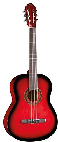 EKO GUITARS - CS-10 RED BURST, Chitarra Classica Serie Studio Scala 4/4, Top in Tiglio, Fasce e Fondo in Tiglio Laminato, Manico e Tastiera in Betulla, Custodia Inclusa, Colore Red Burst