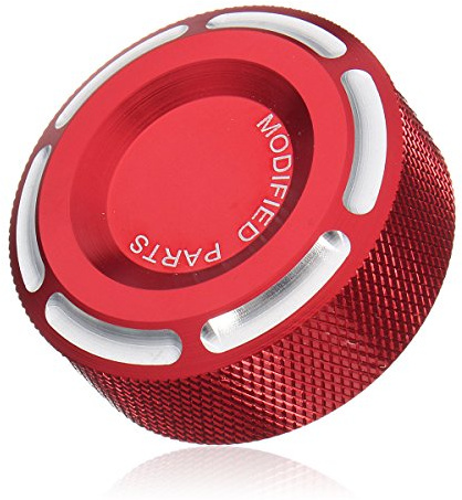 Alamor Coperchio tappo serbatoio frizione freno olio CNC posteriore per Honda/Kawasaki/Suzuki - Rosso