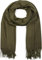 styleBREAKER Unisex Langer Schal einfarbig mit Fransen, Winter Stola Warm Unifarben, Weiches Tuch Viskose 01017104, Farbe:Oliv