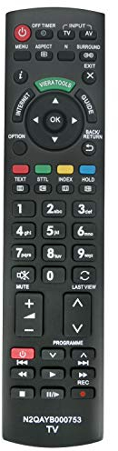VINABTY N2QAYB000753 - Telecomando di ricambio per TV Panasonic Viera Lcd TX-L32E5B tx-l47e5b tx-l37e5b tx-l42e5b TX-L37E5E TX-L37E5Y TX-L37EW5 TX-L42E5E TX-L42E5Y TX-L42E5
