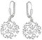 Damen Ohrringe als Ohrhänger 35 mm Mandala Ø 21 mm Baum des Lebens Pflanzenranke Blume Efeu Blatt florales Muster glänzend STERLING SILBER 925