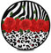 Mnsruu Tapis rond antidérapant avec motif zèbre et rose - Pour entrée, couloir, canapé, salon, chambre à coucher, décoration d'intérieur - 92 cm de diamètre