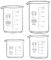 Becherglas 250ml 100ml 50ml 25ml Messbecher Borosilikatglas Glasbecher für Labor