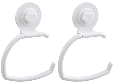 Liu- Porta Asciugamano di Carta 2 Pezzi A Ventosa Bianca Supporto per La Carta Igienica A Parete per Cucina Bagno Bagno