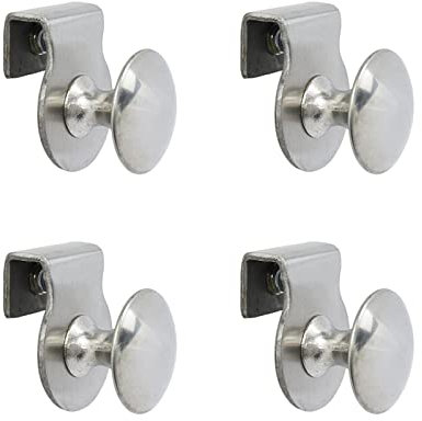 Pastlla 4 Stück Glastürclip Ziehgriff Edelstahl ohne Bohren Glastürklemme / Clip für Glas 5–8 mm Vitrinenmöbel Küche Bad Büro Schiebetür Glasschrank Schublade Zugknopf