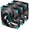 Iceberg Thermal IceGALE Silent PWM 120 mm (3 pièces) - fonctionnement silencieux, 1600 RPM, 4 Pin, PWM, 21,8 dBA, ventilateur PC 120 mm (noir)