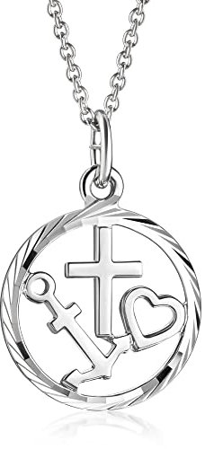 Xaana Anhänger Glaube/Liebe/Hoffnung inkl. Kette 42/45 cm 925er Sterlingsilber rhodiniert AMZ0592