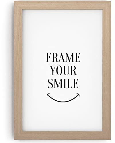 Monframe Bilderrahmen 20x50 cm | Modern Fotorahmen Buche mit Acrylglas & UV-Schütz | Bilderrahmen Holz MDF für Fotos, Kunstwerke, Poster & Diplom