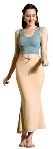 Jaanvi fashion Women's Cotton Blend Saree Shapewear Petticoat for Women, Cotton Blended,Petticoat,Skirts for Women,Shape Wear Dress for Saree Shaper (fish-shapewear-nude-m)