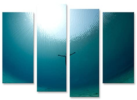 islandburner Bild auf Leinwand Taucher bildet Kreuz an der Wasseroberfläche Bilder Wandbilder Poster HLLI-4erP
