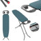 KADAX Table à Repasser 110 x 30 cm, Planche Pliable avec Housse en Coton, Support pour Fer, Pieds Antidérapants et Hauteur Réglable (Bleu)