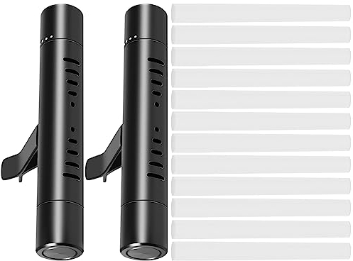 Smallterm 2 Pcs Car Oil Diffuser Vent Clip with 12 Refills - Long-Lasting Air Freshener for Vehicles
