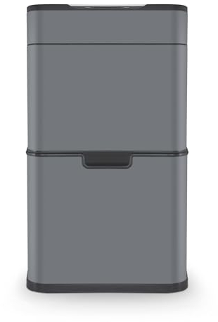 Tower T938021GRY Ozone Recycling Sensor Bin, 50L, Complete Recycling System, Hands Free Opening, Carbon Filter, Grey