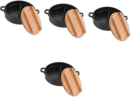 TOYANDONA 4 Pièces Mini Fondue Faire Semblant de Jouer Accessoires de Cuisine de Maison de poupée ustensiles de Cuisine Plats réchauds Jouets Amusants Jouets pour Enfants démodé