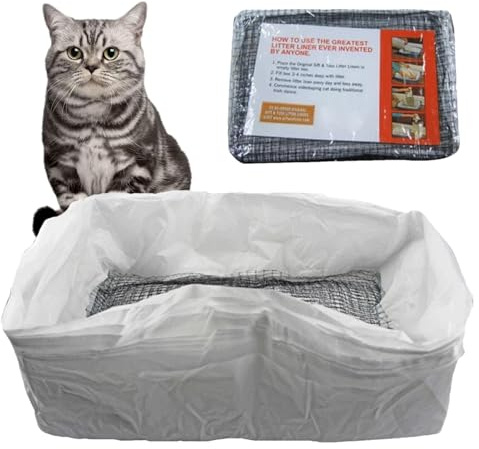 Sieb-Katzenstreueinlagen Wiederverwendbare Beutel Für Katzenstreu 10 Stück Elastische Katzentoiletteneinlagen Mit Kordelzug Und Filternetz | Wiederverwendbare Katzentoiletten