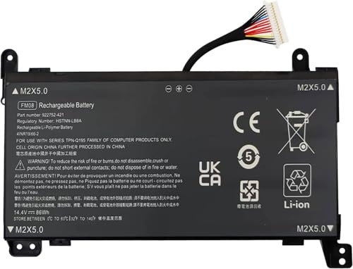 FESTAS 16 Pin FM08 Batterie Compatible avec HP Omen 17-AN000 17-AN008UR 17-AN013TX 17-AN014TX 17-AN014NG Series HSTNN-LB8A HSTNN-LB8B 922753-421 922752-421 922977-855 TPN-Q195