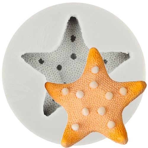 MINFEIDMS Moules À Fondant En Silicone En Forme D'étoile De Mer Pour Décoration De Gâteaux Au Sucre Garniture De Cupcake Pâte De Gomme Au Chocolat Bonbons Argile Polymère