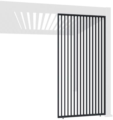 Weide Vertikale Lamellenwand Paneel Zubehör für Weide Pergola | Aluminium | Anthrazit, Weiß, Holzoptik | 3 Breiten | Flexibler Sichtschutz und optimale Luftzirkulation (Anthrazit, 123 cm)