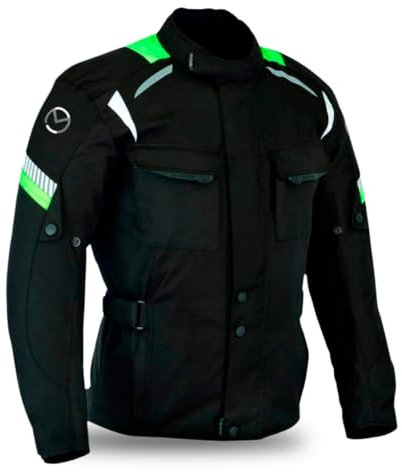 outletMOTARD Motorrad Jacke Herren mit Protektoren Winter und Sommer - Wasserdicht und Atmungsaktiv - Inklusive Schulter-, Rücken- und Ellbogenschutz