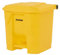 The WORKPLACE Depot 30L Yellow Pedal Bin – Tough Polypropylene Build, Hands-Free Foot Pedal Operation – Space-Saving Design for Office, Home, Breakrooms