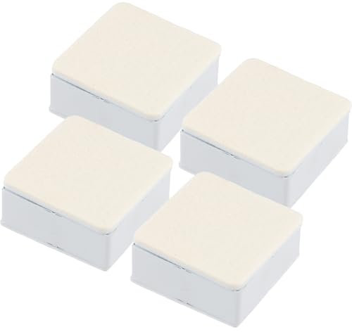 Dewocke 4 Pièces Rehausseur de Meubles en Acier Carbone, Hauteur de 3 cm Rehausseur Pieds de Lit, Rehausseur de Meuble Auto-adhésif Antidérapant, Rehausseur Pied de Table, Diamètre de 6 cm, Carré