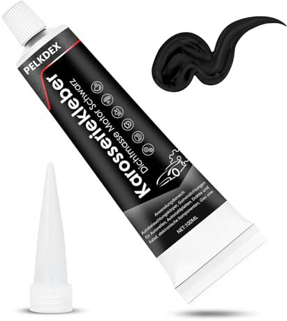 Colle de carrosserie noire, 100 ml, mastic d'étanchéité pour voiture, durcissement rapide, résistance aux hautes températures, convient pour portes de voiture, fenêtres de voiture, toits de voiture