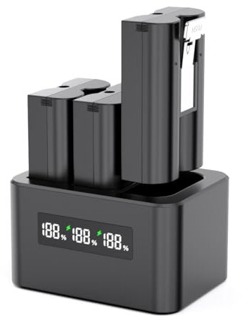 3-Slot Ring Battery charger/charging dock/Charging Station with LED Display,Compatible with Video Doorbell 2/3/4/3Plus/Spotlight Cam/Peephole Cam, camera Battery,Type-C Input