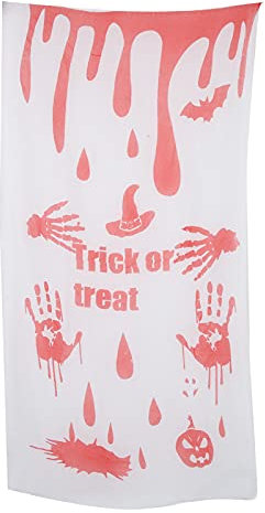 Kikumi Ancán de Puerta de Sangre de Halloween CREA una Nueva Decoración Fácil Uso Decoración de Pared de Halloween Reutilizable para Zombie Fiesta Embrujada